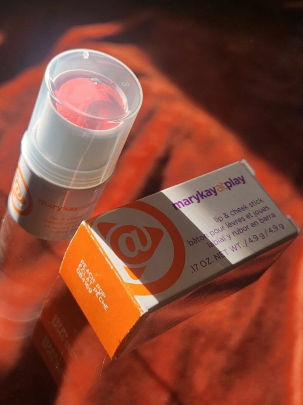 MARY KAY RETIRED at play Lip & Cheek Stick in Peach Pop - 084169. New Old Stock.